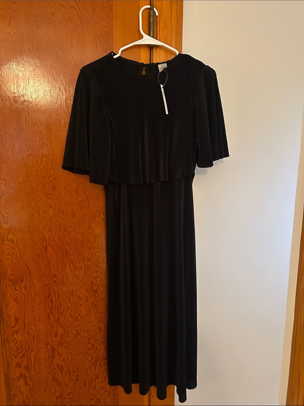 ASOS Black Velvet Maxi Dress with Capelet Sleeves